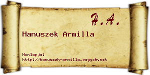 Hanuszek Armilla névjegykártya